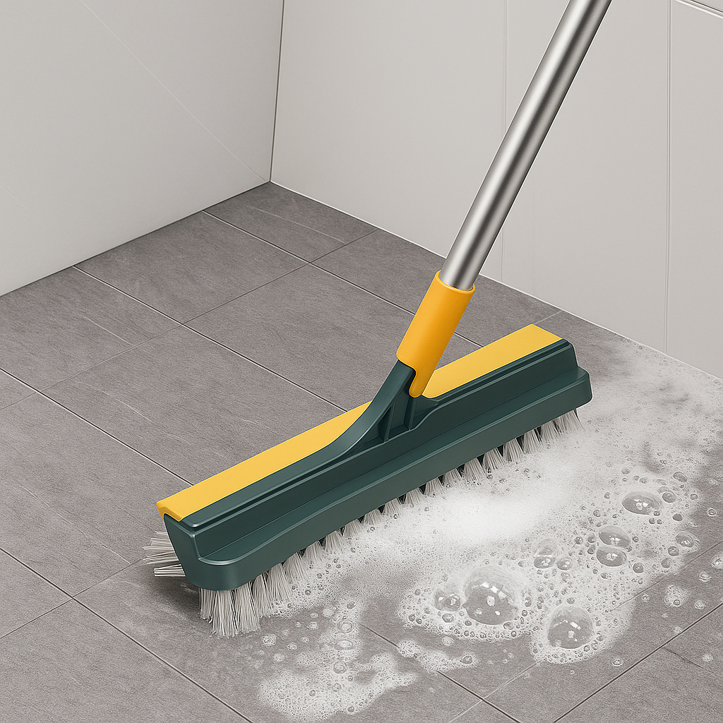 3-in-1 Rotating & Scraping Floor Scrub Brush
